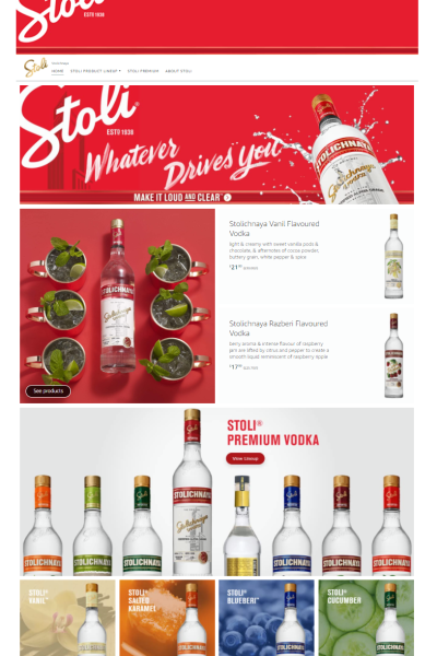 stolichanaya vodka Amazon storefront